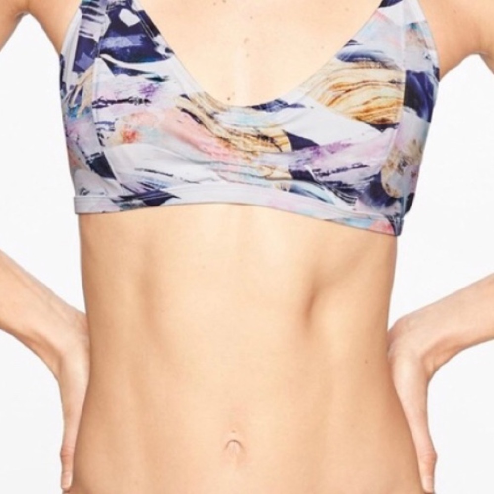 NWT ATHLETA VIVID SMOCKED BIKINI TOP 40 B/C